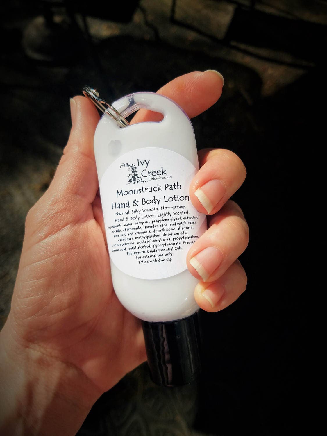 Silky Smooth Hand & Body Lotion Key Chain Carabiner | Portable Quick Convenient Moisturizing Hydration On The Go Skincare | Natural