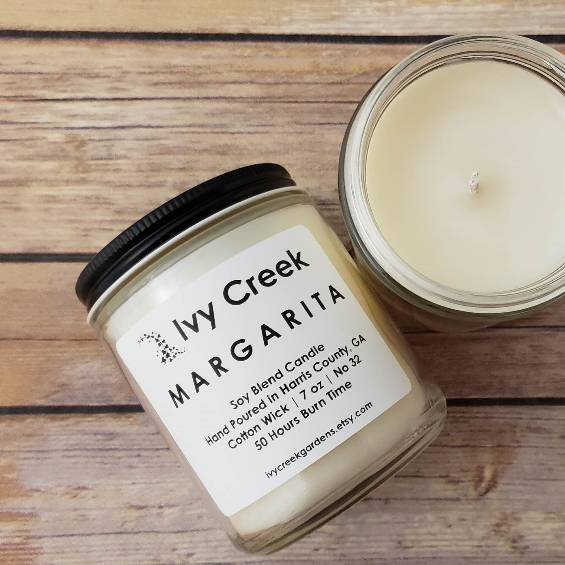 Ivy Creek No 32 | Margarita Soy Blend Candle | Hand Poured | 7 oz | Cotton Wick | Small Batch | Clean Burning | Container Candle