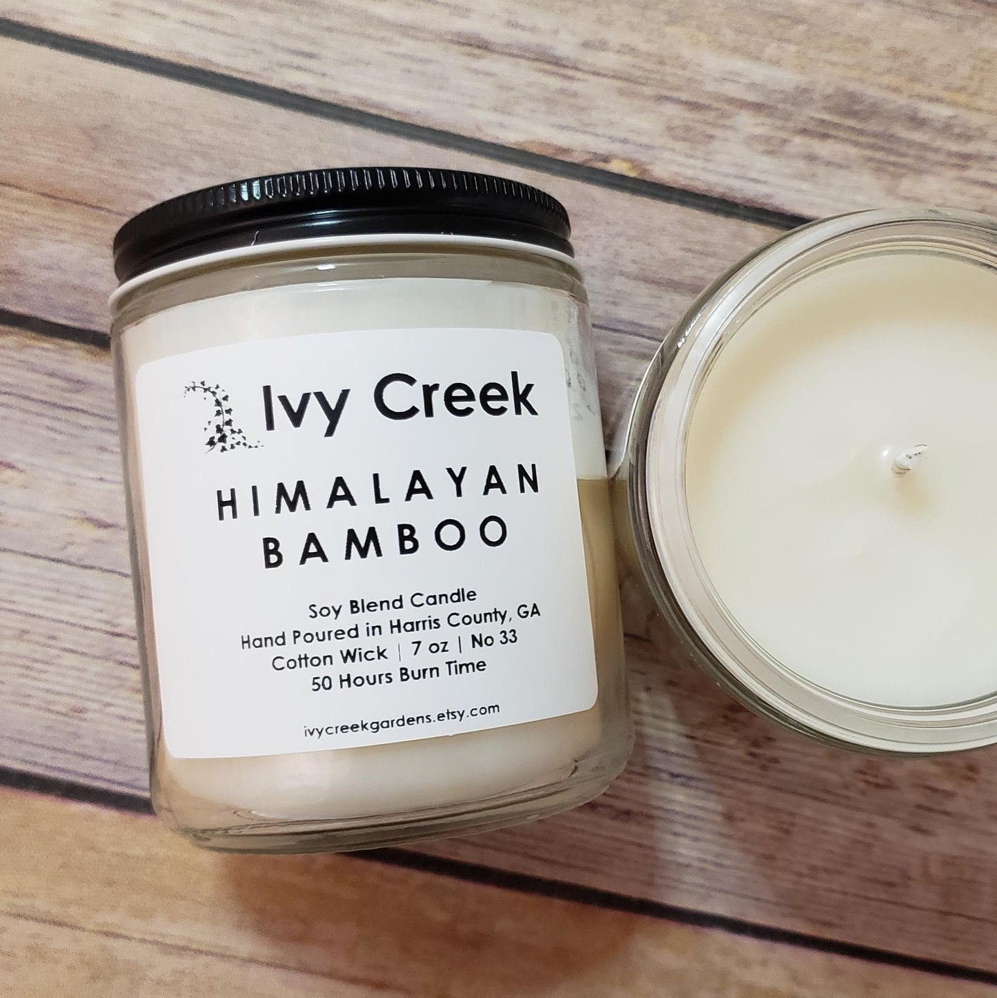 Ivy Creek No 33 | Himalayan Bamboo Soy Blend Candle | Hand Poured | 7 oz | Cotton Wick | Small Batch | Clean Burning | Container Candle