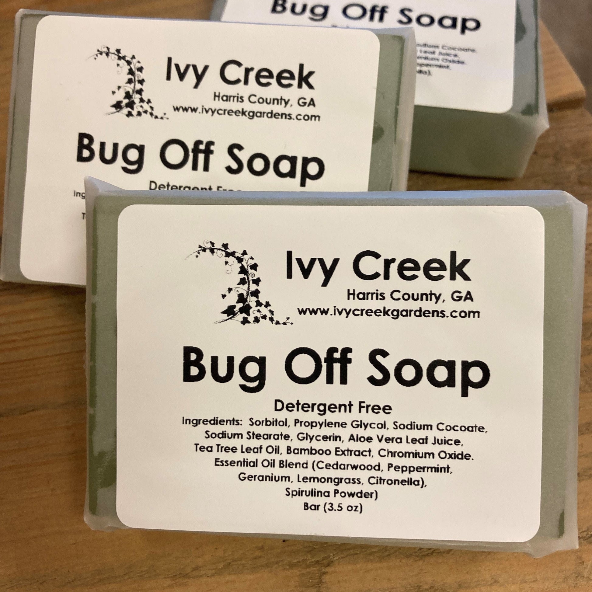 Ivy Creek Bug Off Soap | 100% Natural Bug Repellent Camping Hiking Gardening Holistic Citronella Lemongrass Cedarwood Kid Pet Safe | 3.5 oz