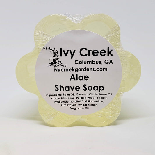 Ivy Creek Aloe Shave Soap | Glycerin Shave Soap | Perfect Shave | Soothing and Nourishing with Aloe | Vegan, Natural, Cruelty-Free | 3.5 oz