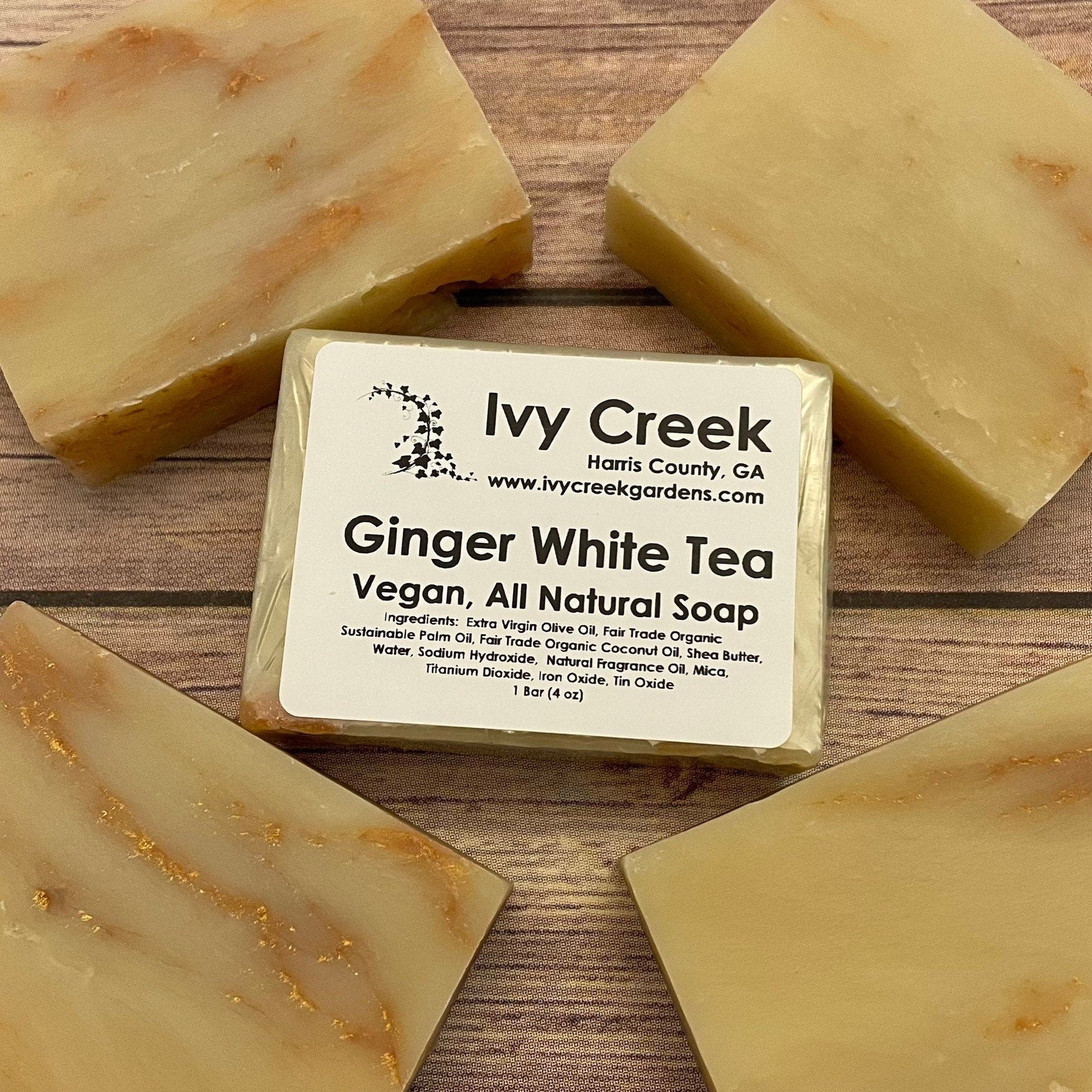 Ginger White Tea Nourishing Vegan Soap | Natural Moisturizing Hand Body Wash | Clean Refreshing Gentle Scent Holistic Spa Botanical | 4oz