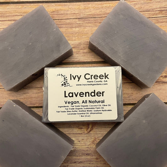 Ivy Creek Lavender Bar Soap | Vegan, Organic, and Natural Soap | Gifts for Her, Gifts for Mom | 4 oz Bar