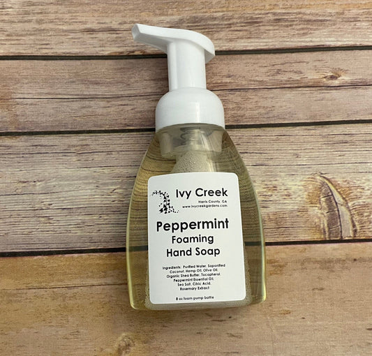 Peppermint Foaming Hand Soap | Gentle Natural Sensitive | Moisturizing Hydrating Hand Care | Refreshing Mint Cleansing Hand Wash | 8 oz