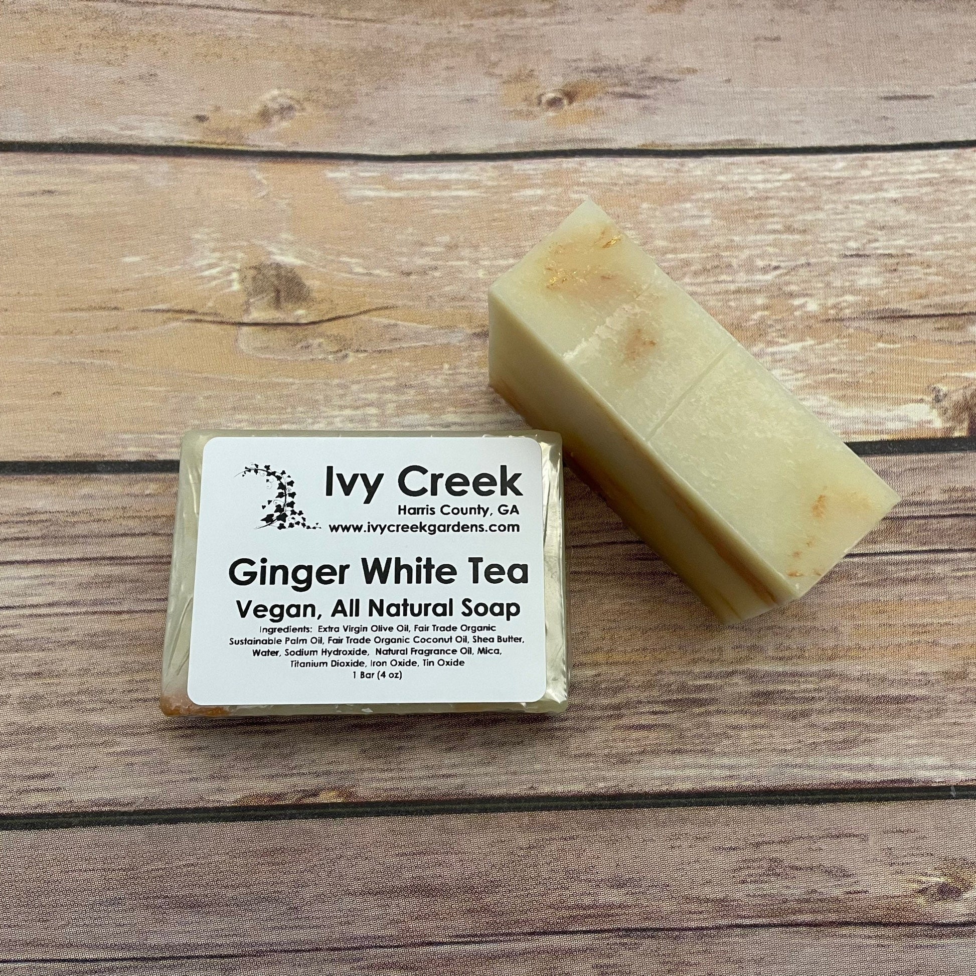 Ginger White Tea Nourishing Vegan Soap | Natural Moisturizing Hand Body Wash | Clean Refreshing Gentle Scent Holistic Spa Botanical | 4oz