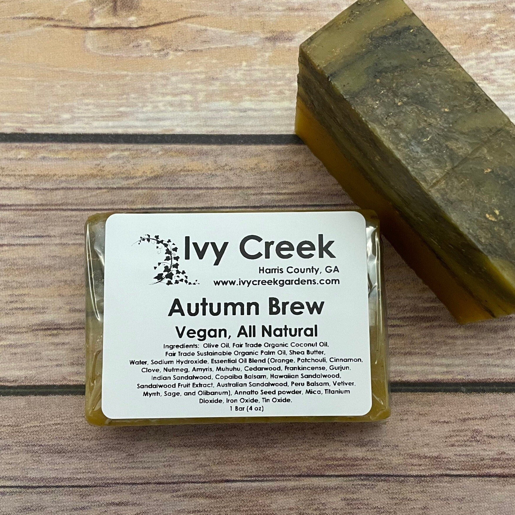 Ivy Creek Autumn Brew Vegan Natural Holistic Fair Trade Soap | Body Hand Organic Essential Oil Wash, 4 oz