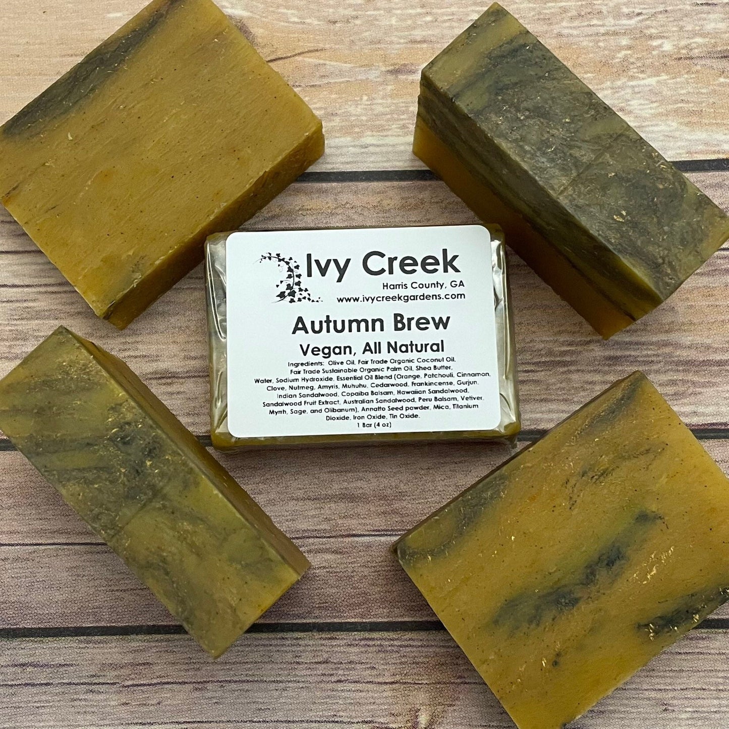 Ivy Creek Autumn Brew Vegan Natural Holistic Fair Trade Soap | Body Hand Organic Essential Oil Wash, 4 oz