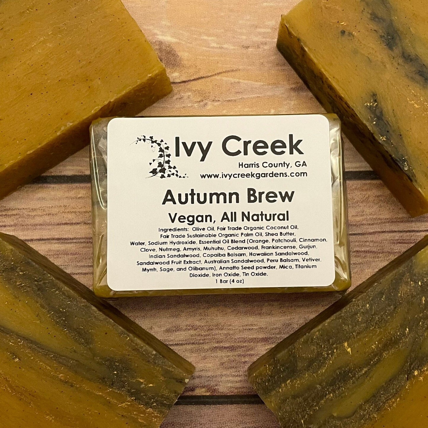 Ivy Creek Autumn Brew Vegan Natural Holistic Fair Trade Soap | Body Hand Organic Essential Oil Wash, 4 oz