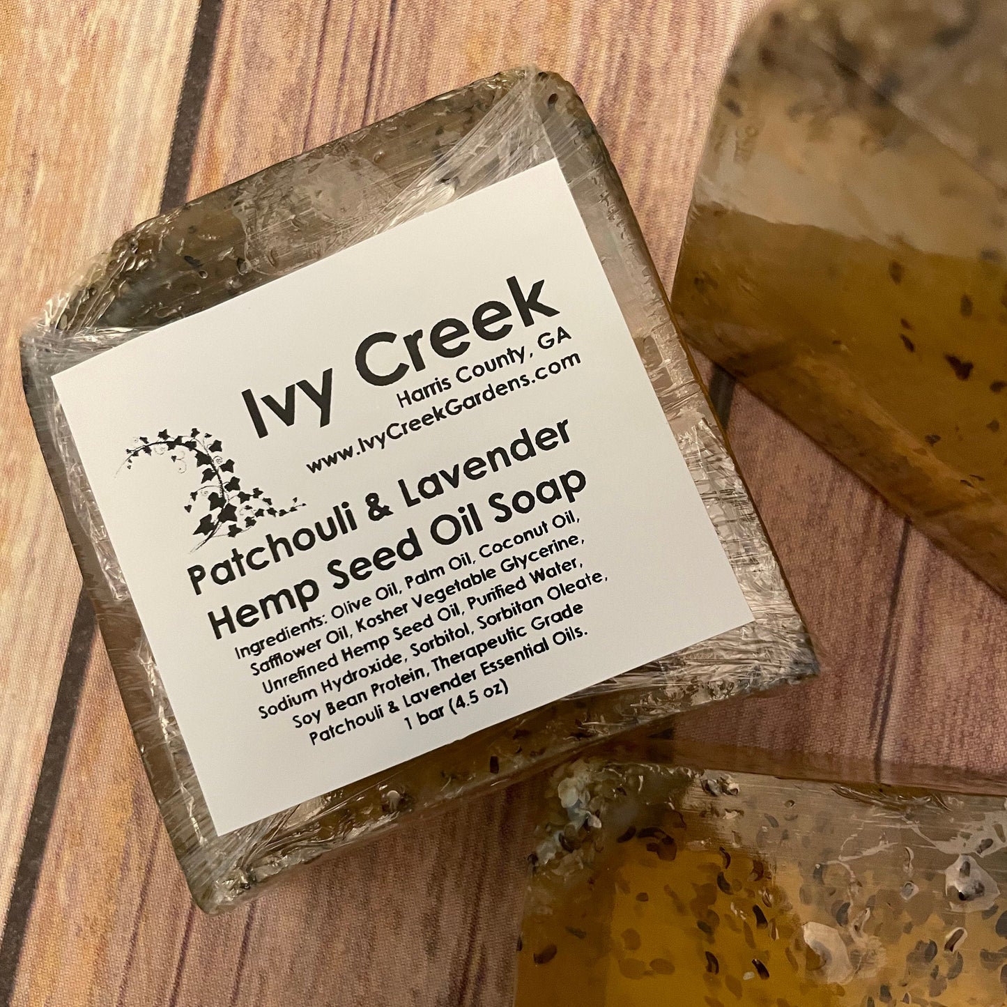 Patchouli Lavender Vegan Hemp Seed Oil Soap | Exfoliating Gentle Essential Oil Hemp Oil Soap | Natural Therapeutic Detox | 4.5 oz bar