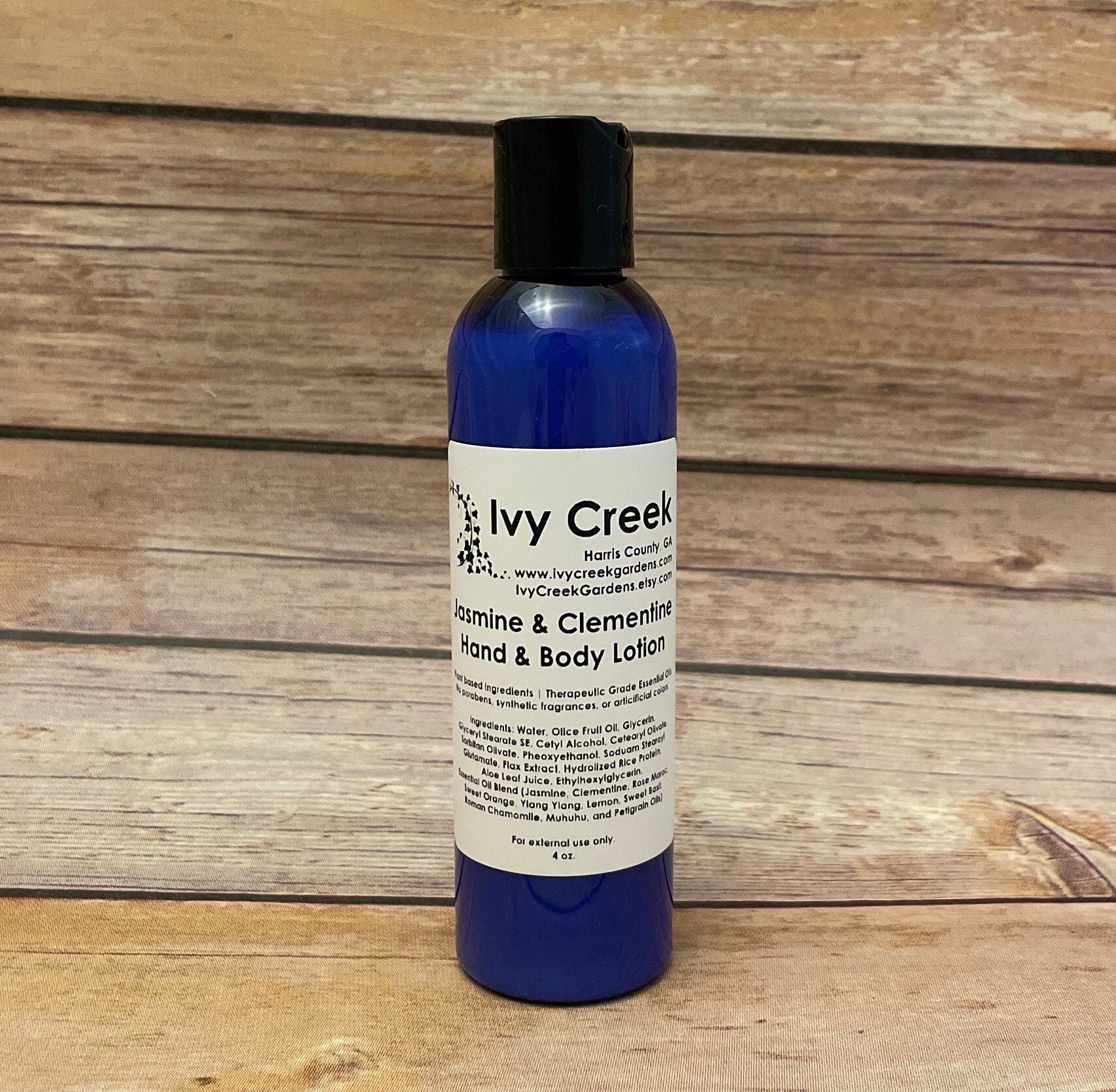 Ivy Creek Jasmine Clementine Silky Smooth Hand & Body Lotion - All-Natural, Holistic Skincare Ready to ship - 4 oz