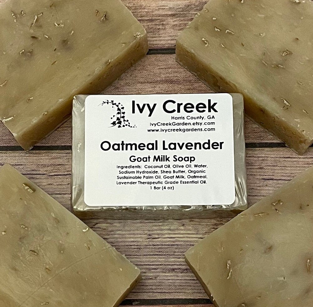 Ivy Creek Oatmeal Lavender Goat Milk Soap | Gentle Natural Soap | Nourishing Soap Bar - 4 oz