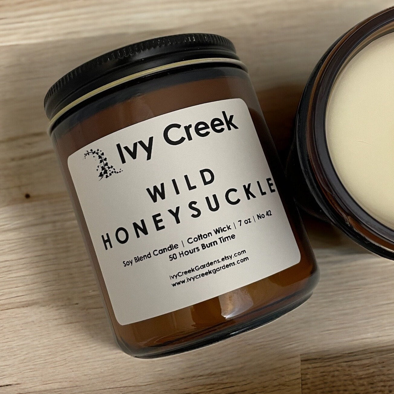 Wild Honeysuckle | Ivy Creek No 42 | 7 oz Soy Blend Candle | Hand Poured | Cotton Wick | Small Batch | Clean Burning | Container Candle