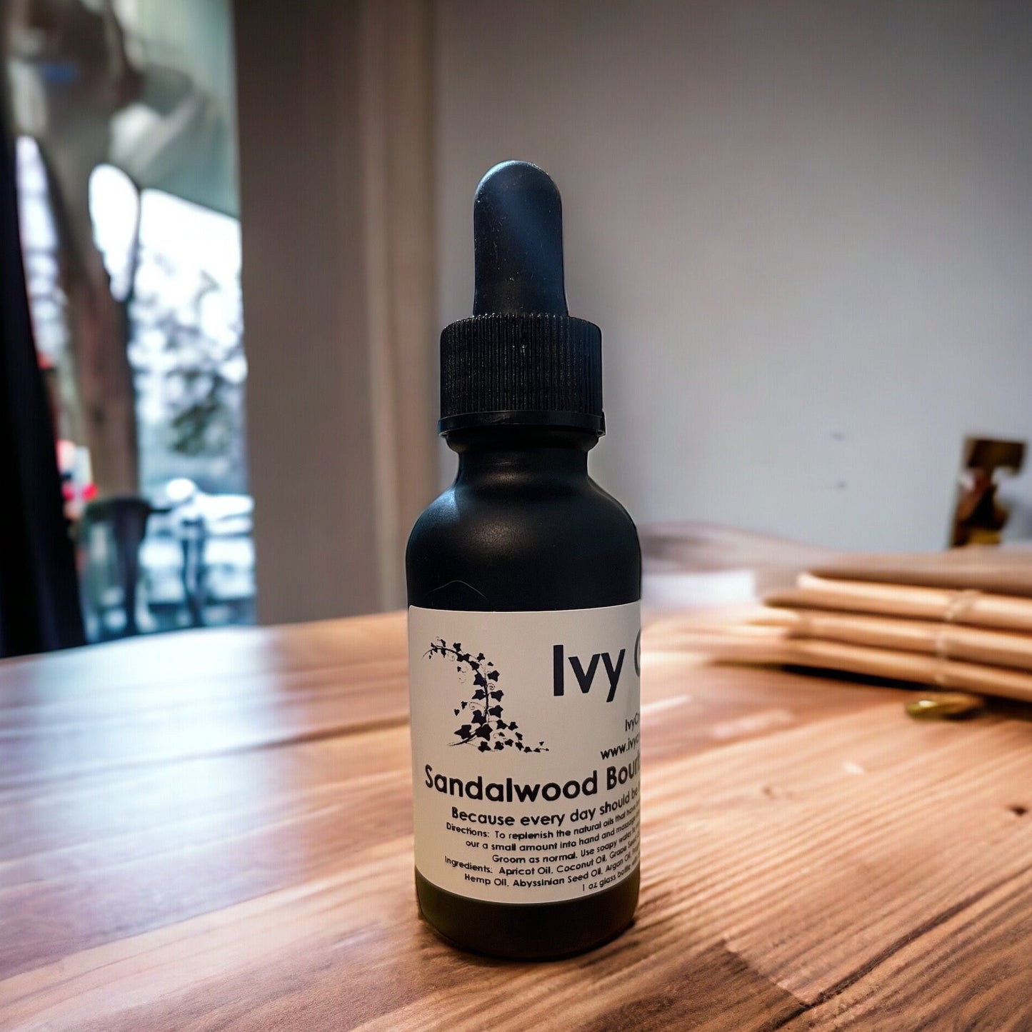 Sandalwood Bourbon Beard Oil | Nourishing Mustache and Beard Care | Handcrafted Oil | No-Shave November | 1 oz dropper bottle