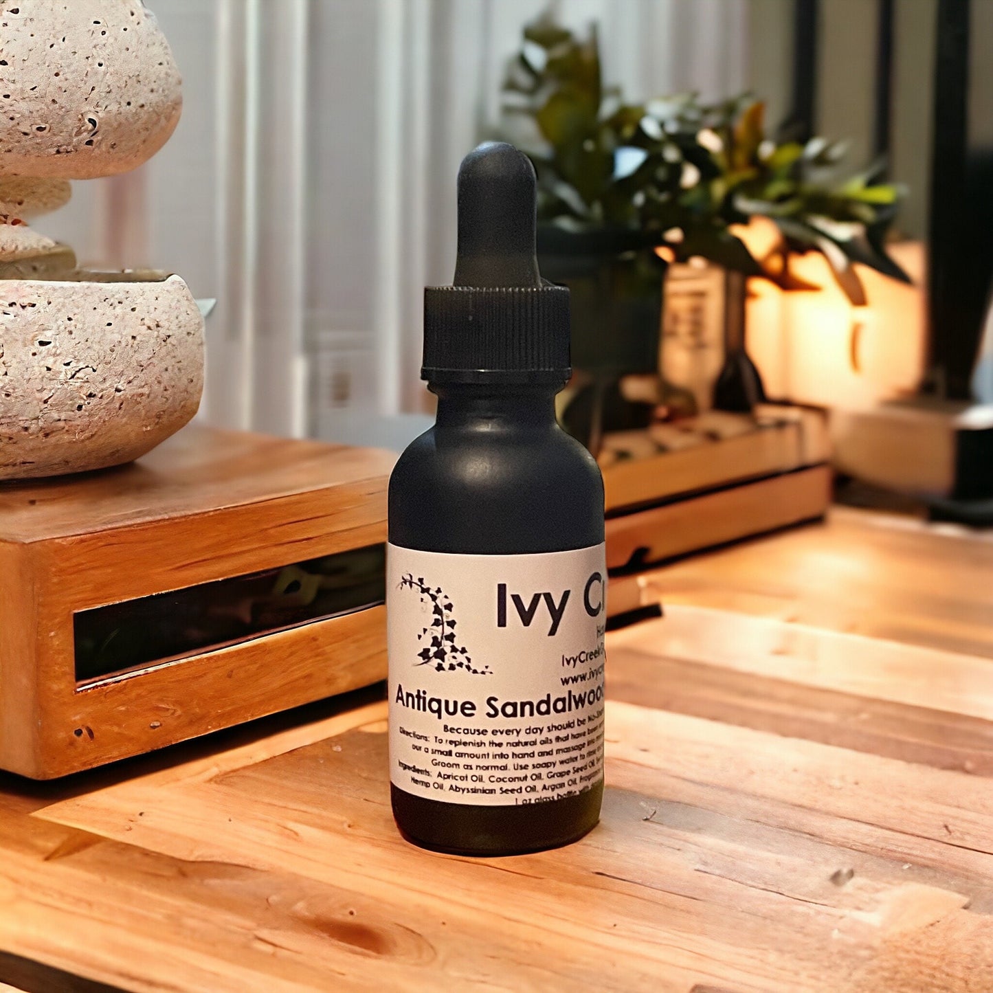 Antiqued Sandalwood Beard Oil | Ivy Creek | Nourishing Mustache and Beard Care | Handcrafted | No-Shave November | 1 oz dropper bottle