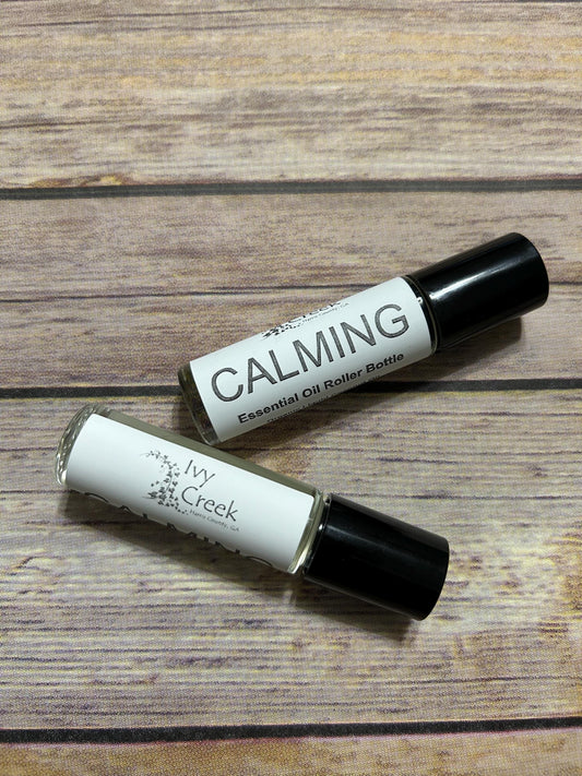 CALMING Essential Oil Roller Bottle 10ml - Natural Botanical Skincare, Calming Self-Care, Organic Perfume, Portable on the Go Relief