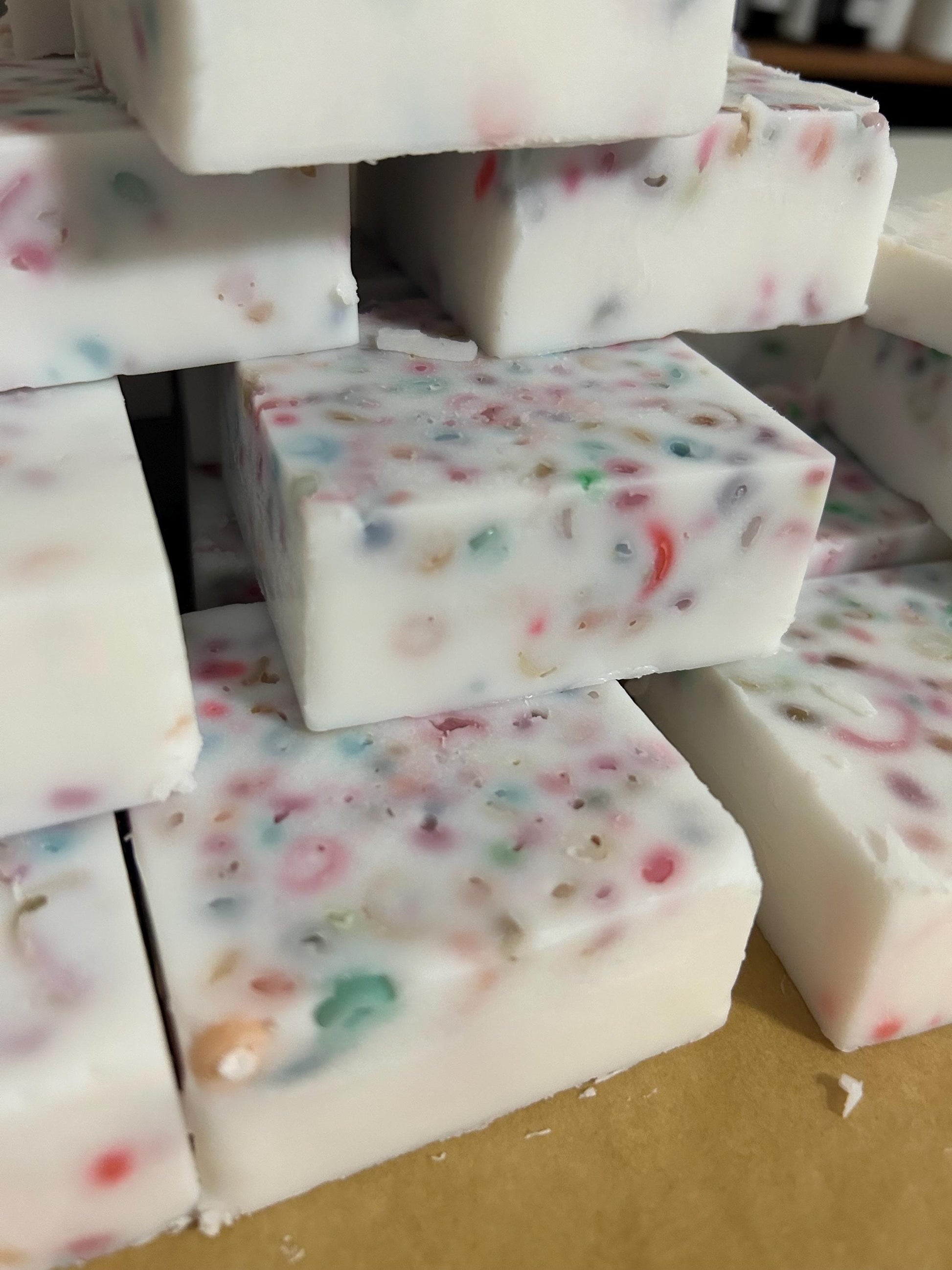 Confetti Soap Bar - Lemon, Coconut, Vanilla | 4.5 oz Vegan, pH-Balanced, Colorful, Sulfate-Free, Zero Waste, Handmade in Small Batches